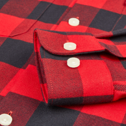 Red And Black Flannel Shirt Sleeve Detail