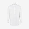 WHite FHB work shirt with long sleeves and buttons