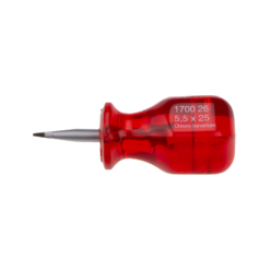 Flat head screwdriver with red handle